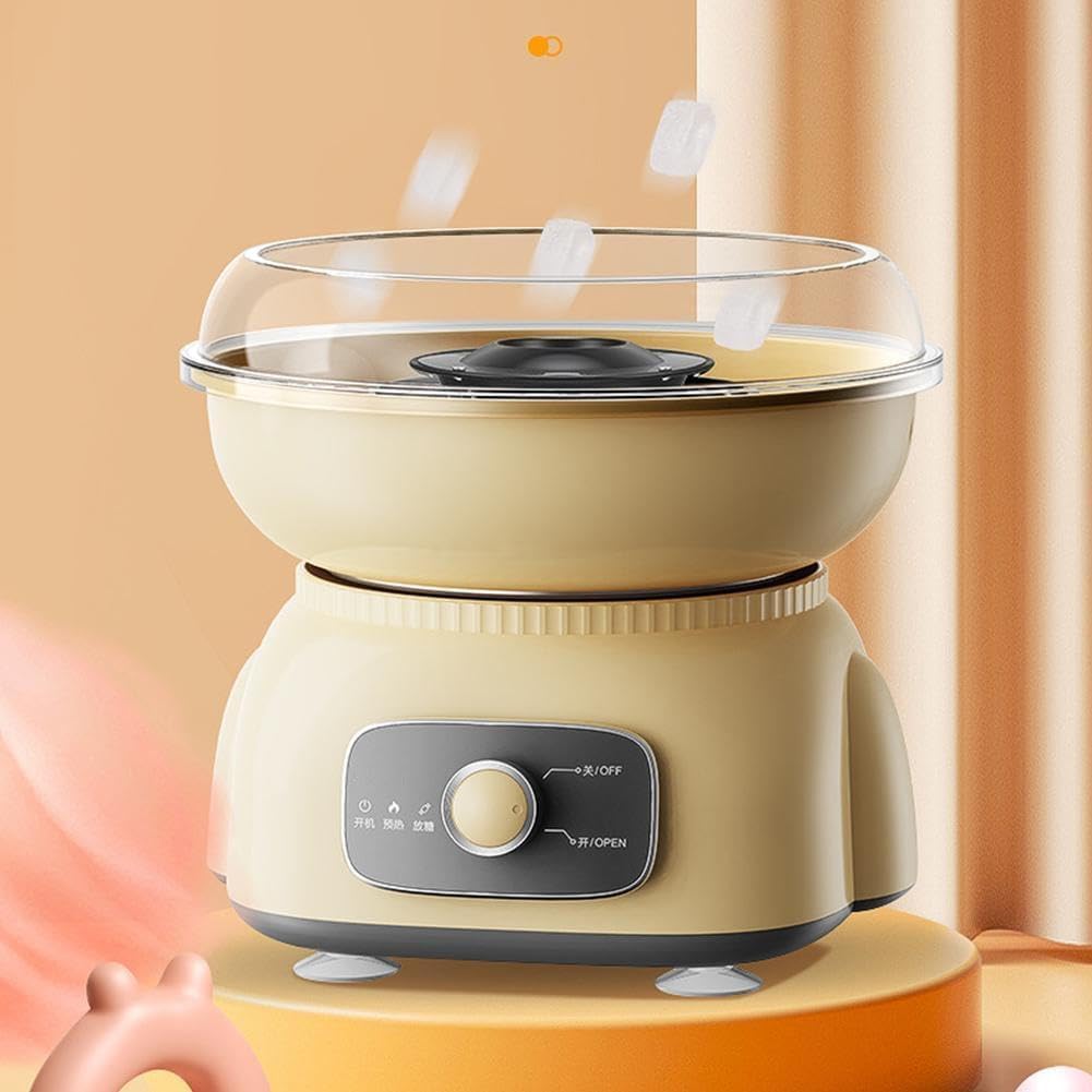 Máquina de algodón de azúcar para Fiestas Infantiles en casa, cumpleaños, fácil de Limpiar, compacta, Regalo Yellow