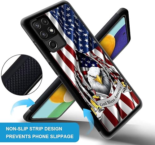 Miniatura 2 de Funda compatible con Samsung Galaxy A14 5G, diseño de bandera estadounidense Eagle Rip Galaxy A14 5G para niños y hombres, TPU suave a prueba de