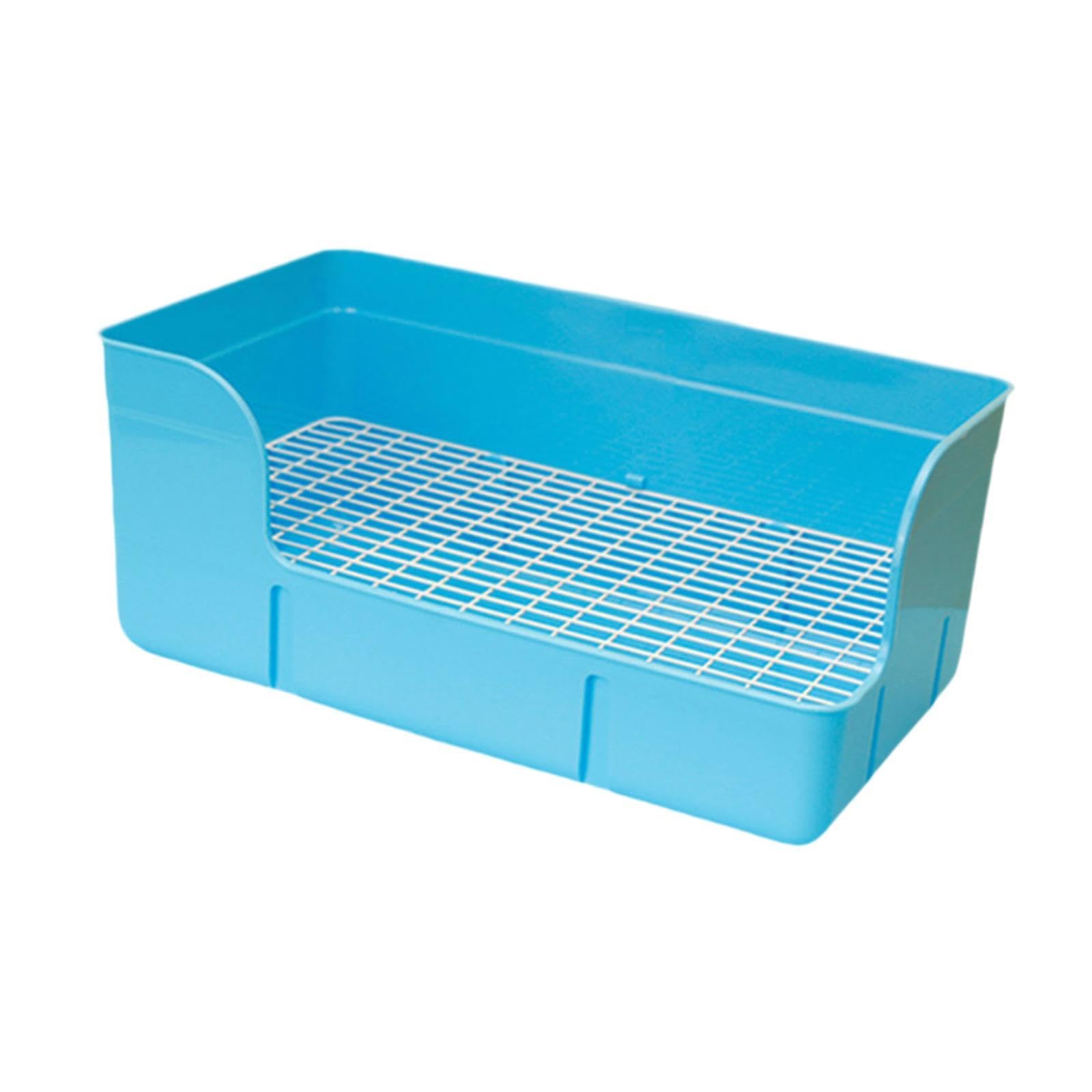 Kaninchen Toilette, Ecktoilettenbehälter für Kleintiere im Käfig, Blau