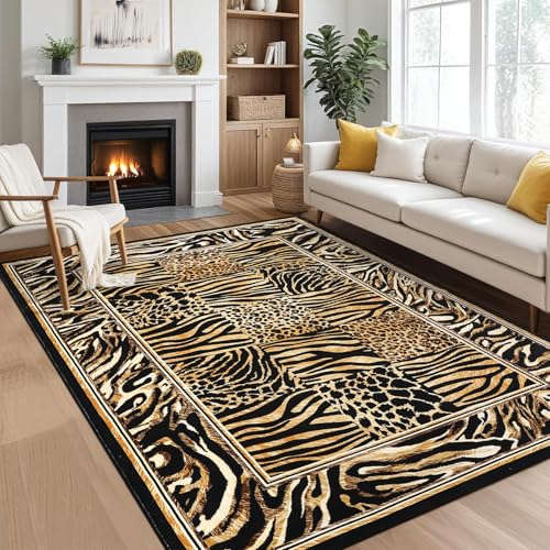 Tapete Leopard estilo patchwork 152x213 cm marrón miniatura 2