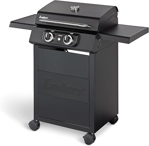 Enders® Elektrogrill eCRAVE 2, mit Gussrost, Grillwagen mit viel Stauraum, SIMPLE CLEAN™ Reinigungssystem, 2 leistungsstarke Heizelemente, formstabile Garhaube mit integriertem…