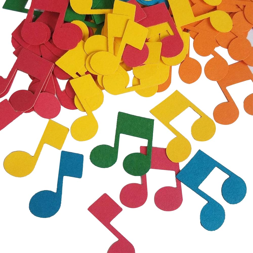 FONGKNOX 100 sztuk konfetti muzyczne, papierowe konfetti wiolinowe, klucze wiolinowe, konfetti sto?owe, akcesoria na imprez? muzyczn?, dekoracja nuty muzyczne na imprez? muzyczn?, wesele, urodziny