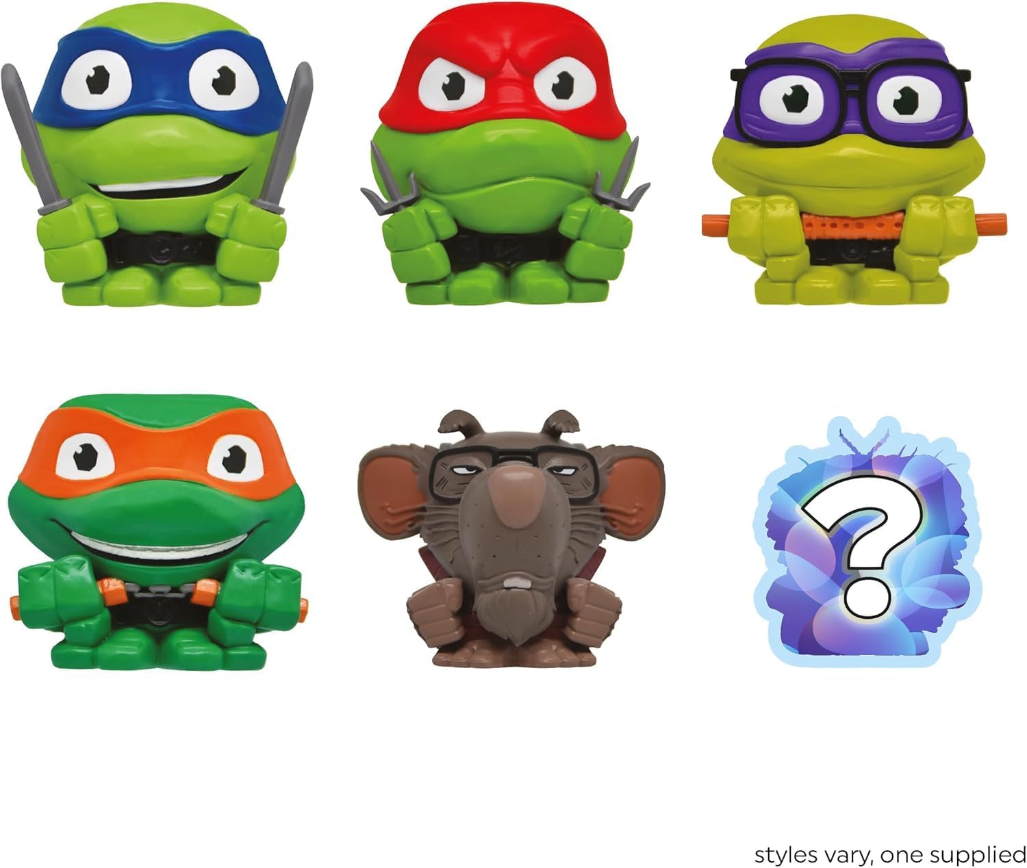 Teenage Mutant Ninja Turtles TMNT Blind Box Party Favors - Bundle with 4 Mash'Ems Blind Ball Mini Figures Mystery Toys Plus Stickers, More | TMNT Figurines for Kids, Boys, Girls