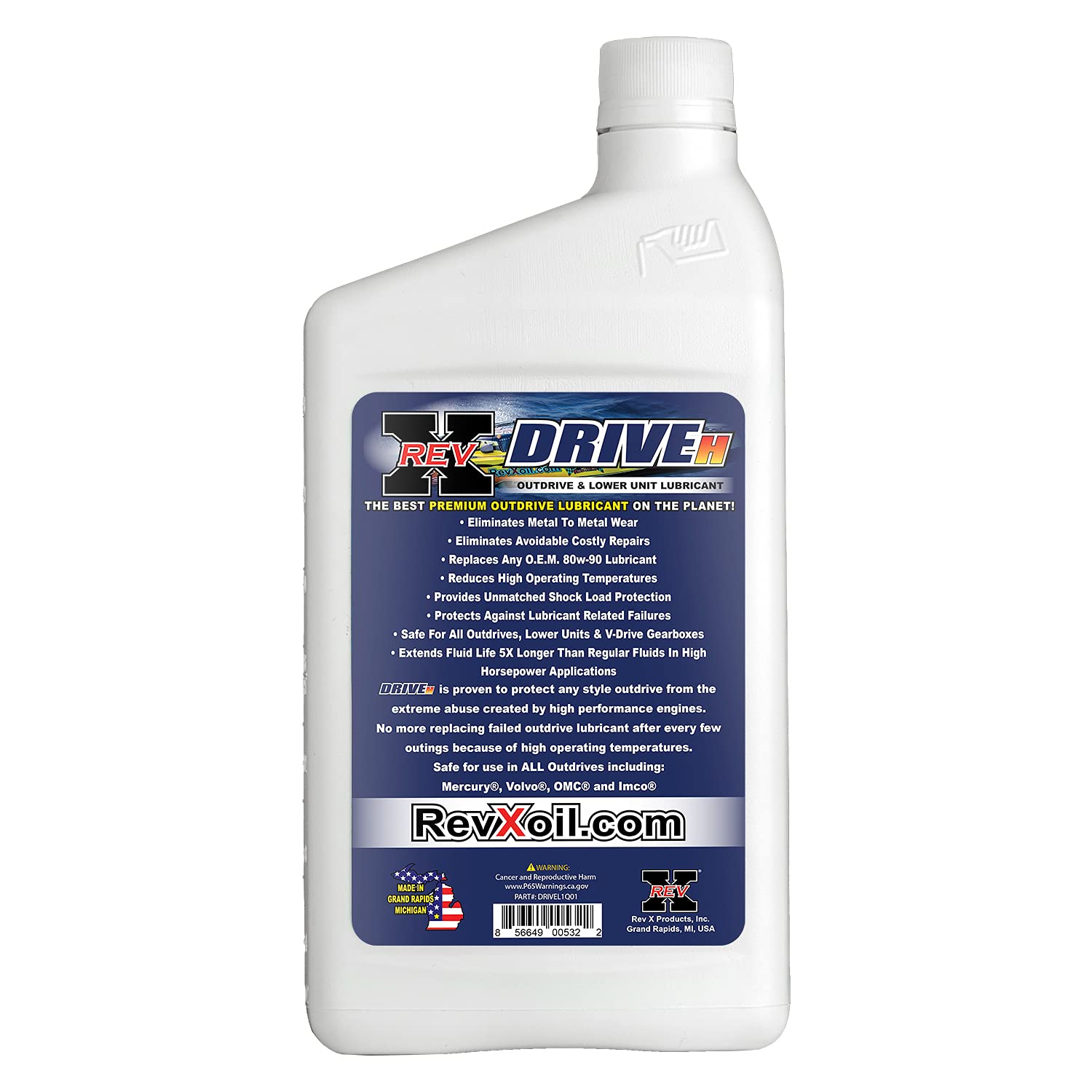 REV-X Drive-H 80W-90 Gear Lube for Marine Outdrives - 1 qt. (4 Pack)