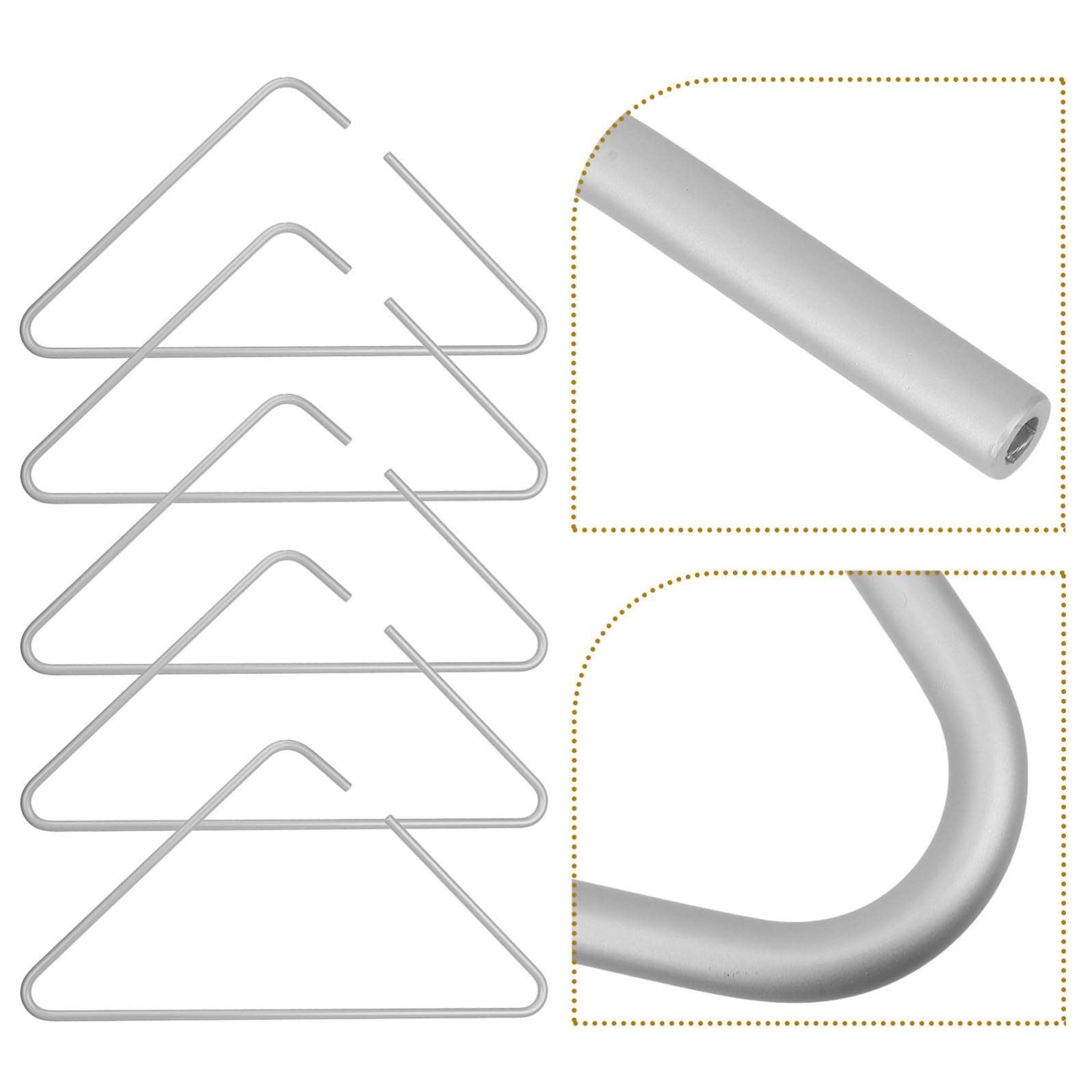 Grucce Resistente a Usura e Rottura Set da 5 in Lega di Alluminio Argento Salvaspazio per Camicie e Maglioni, Appendiabiti per Armadio