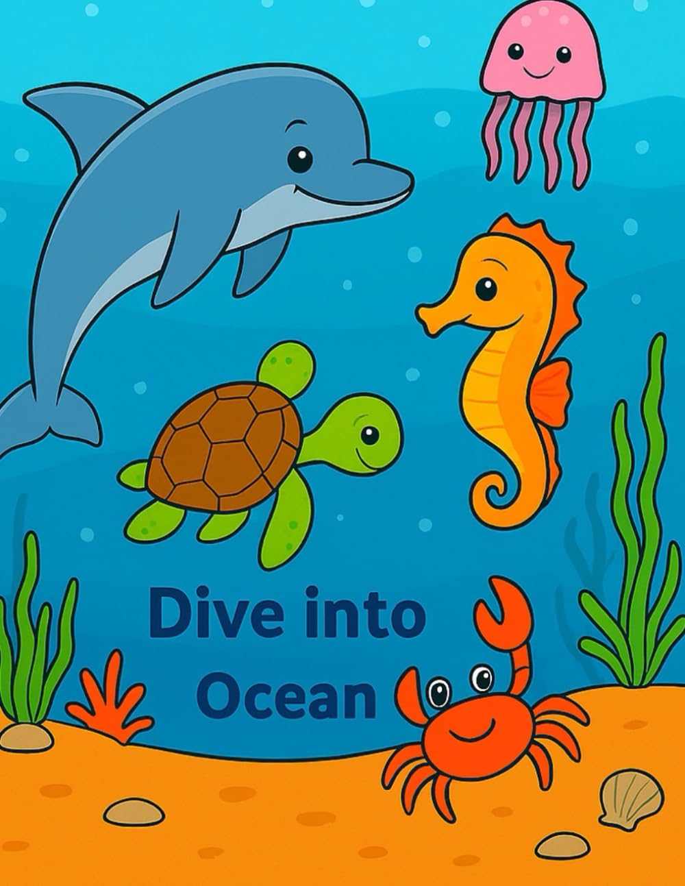 Dive into the Ocean: A Fun Coloring Book for Children aged 3 and up