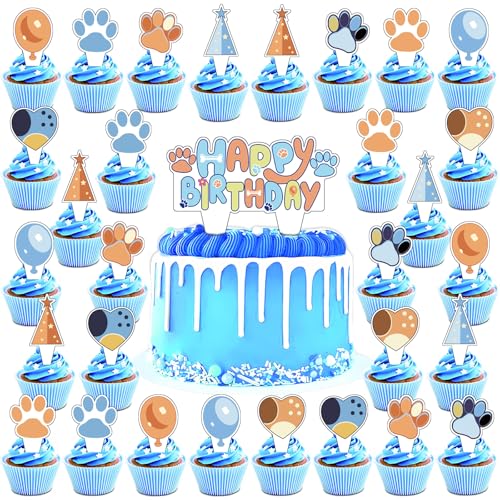 31Pcs Blue Dog Birthday Decorations,Blue Dog Party Decorations Ca...