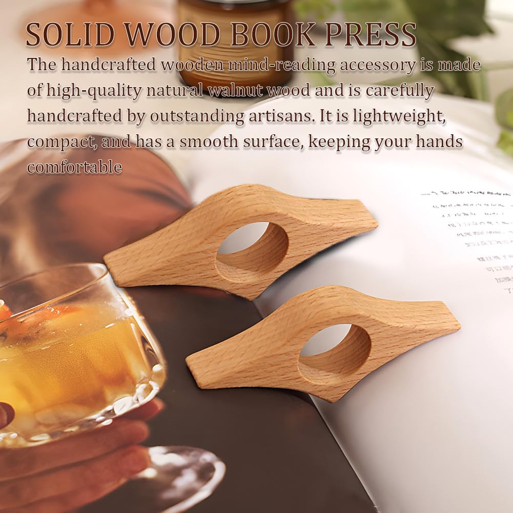 Wooden Thumb Book Holder 3pcs ， Organizador de Páginas de Lectura con Diseño Único, para Amantes de los Libros & Lectores ，Asistente de Marcador para Marcado de Páginas & Lectura