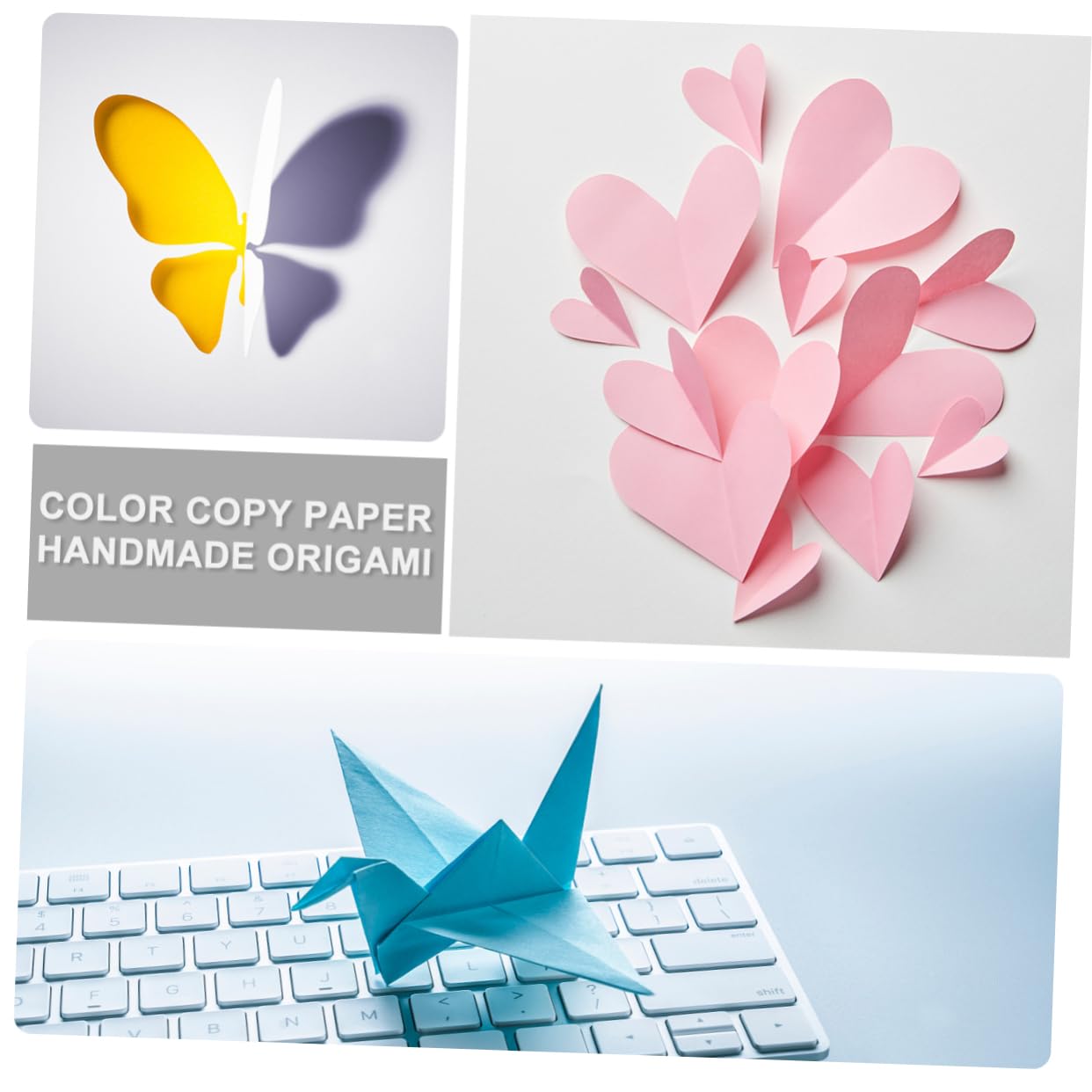 DOITOOL 2 Sätze Doppelseitiges Origami Papier Buntes Faltpapier M² Handcraft Papier Für Diy Bastelprojekte Schule Party Dekoration 100 Stück * 2