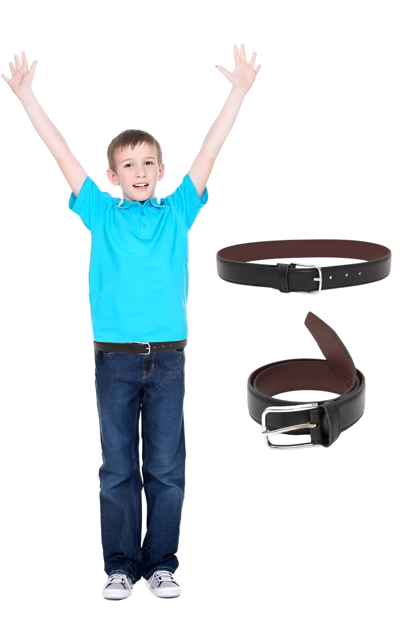 CHILDWAY Unisex Kid's Belt | Formal Belt for Boys and Girls | Belt for Children | Kids Belt For Pant Jeans Trouser (Black) 3