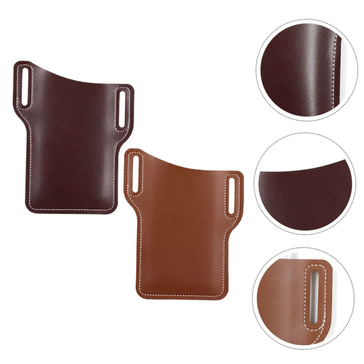 Lurrose Sacoche Téléphone Ceinture en Cuir PU 2pcs Pochette Multifonctionnelle Protection Anti-Chute pour Téléphone Portable Randonnée et Shopping Couleur Aléatoire