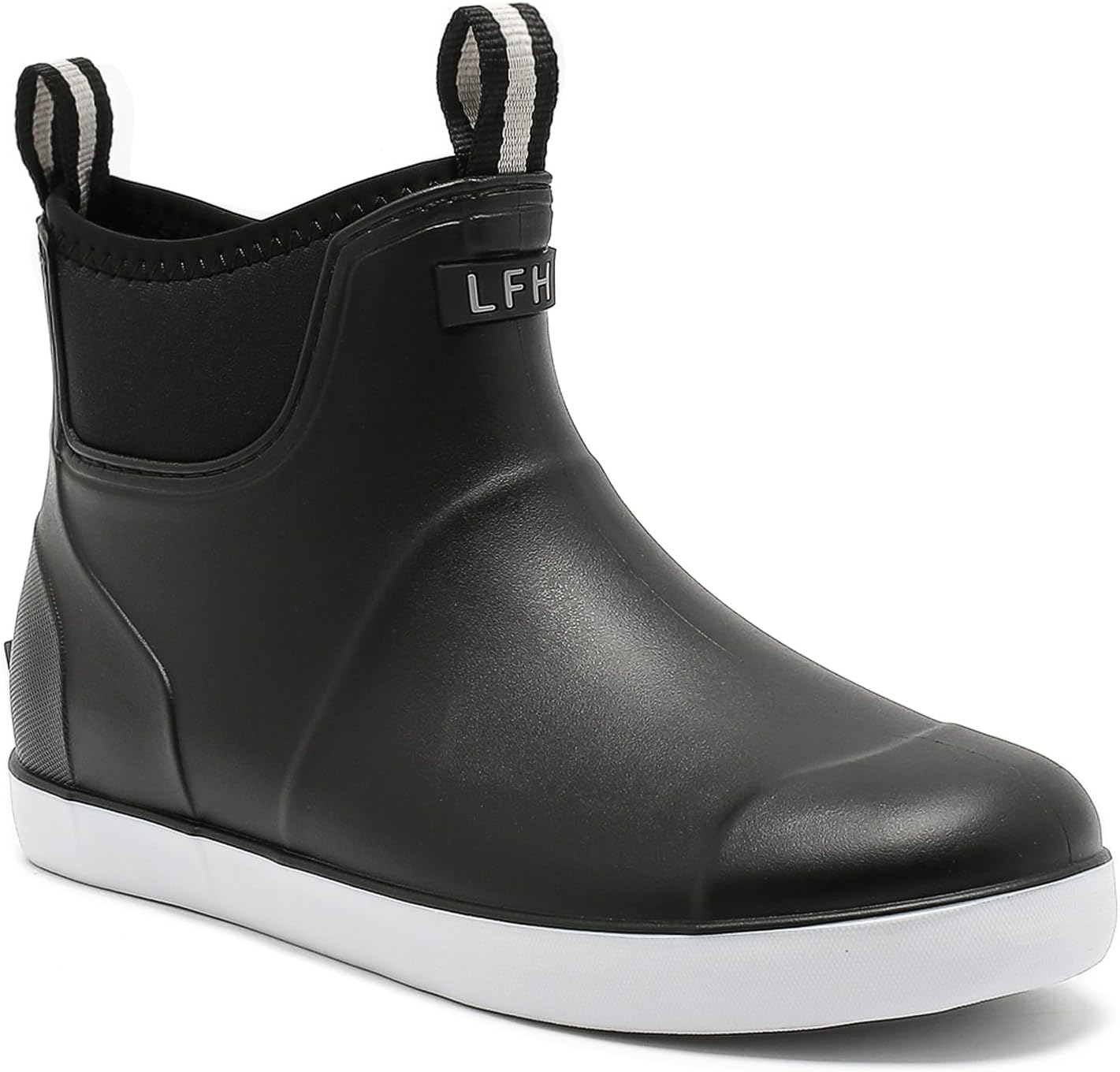 Lezzglt Mens Deck Boots, Saltwater Fishing Booties Rubber Waterproof Ankle Rain Boots, High-performance Footwear Chelsea Boots for Gardening Fishing Boating Camping Sailing