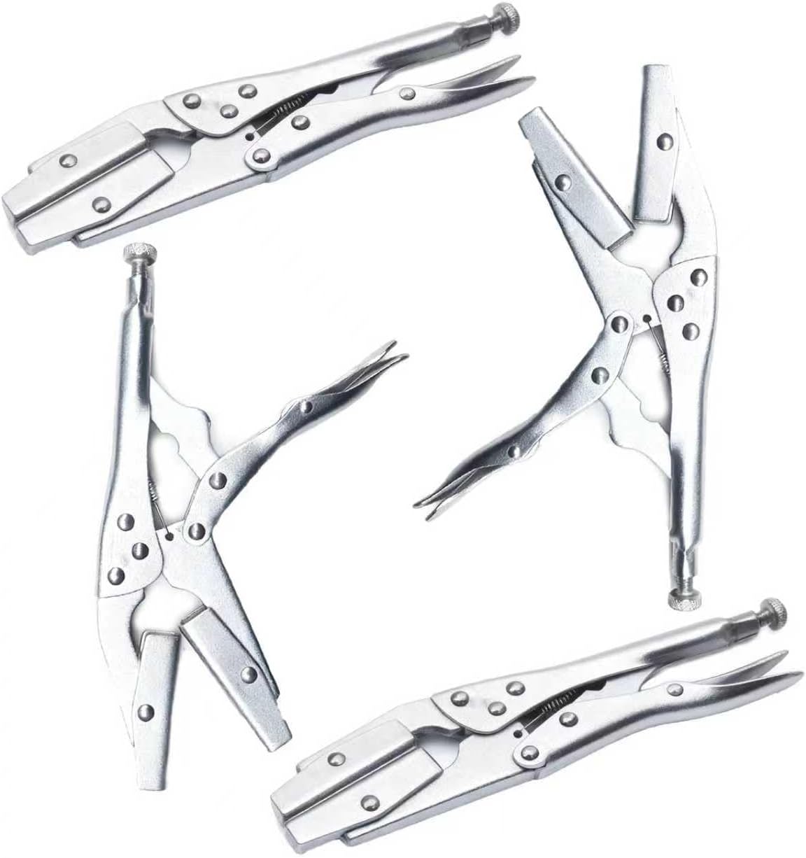 10-Inch Radiator Hose Clamp Pliers Set 4-Pack, Heavy Duty Self-Locking Pinch Off Tool for Automobile Radiator Pipes, Fuel Hoses, Water & Vacuum Lines