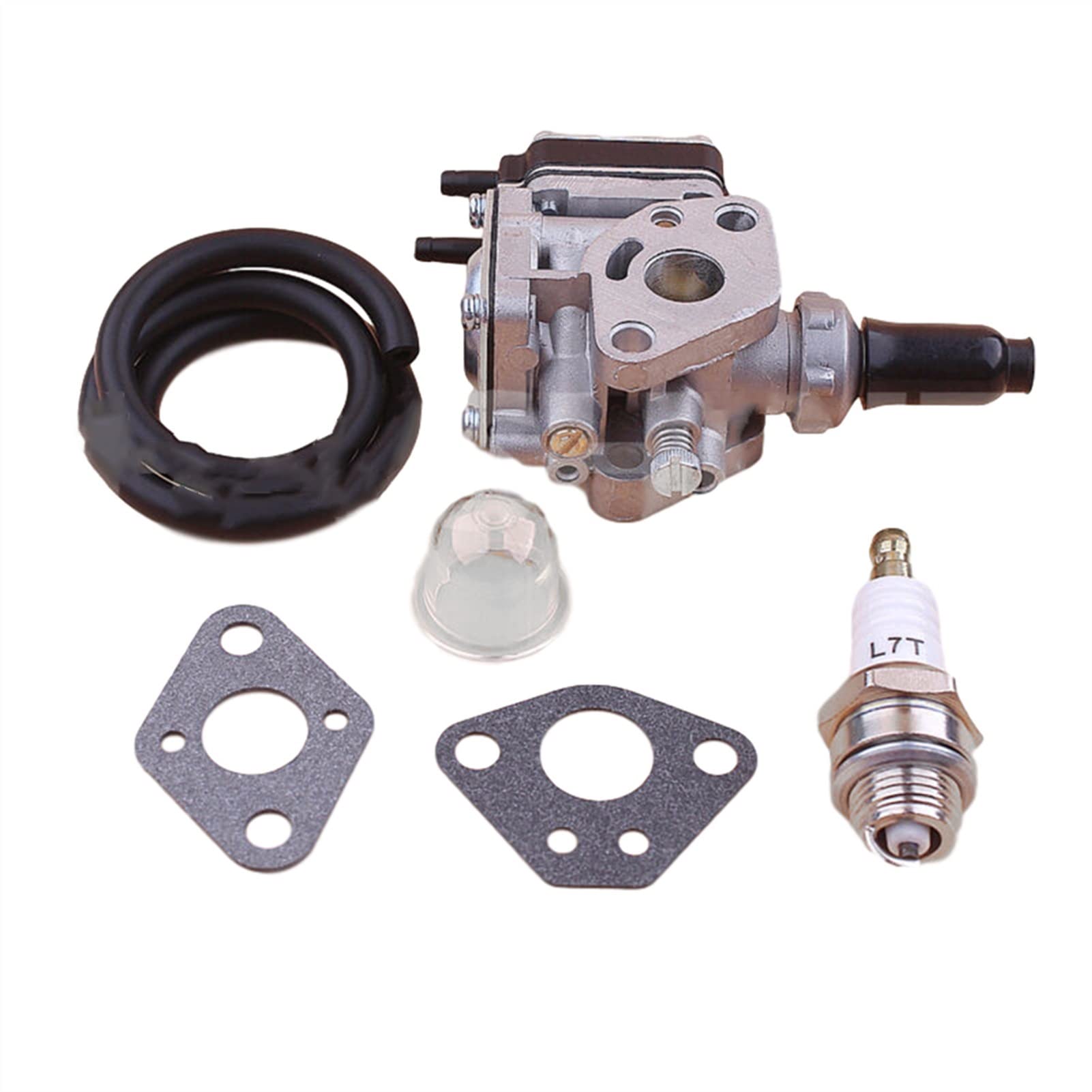 Carburador para Motor para Kawasaki TH43 TH48 KBH48A Kit Junta Carburador Recortadora Desbrozadora Piezas con Bujía Bombilla Imprimación Línea Combustible