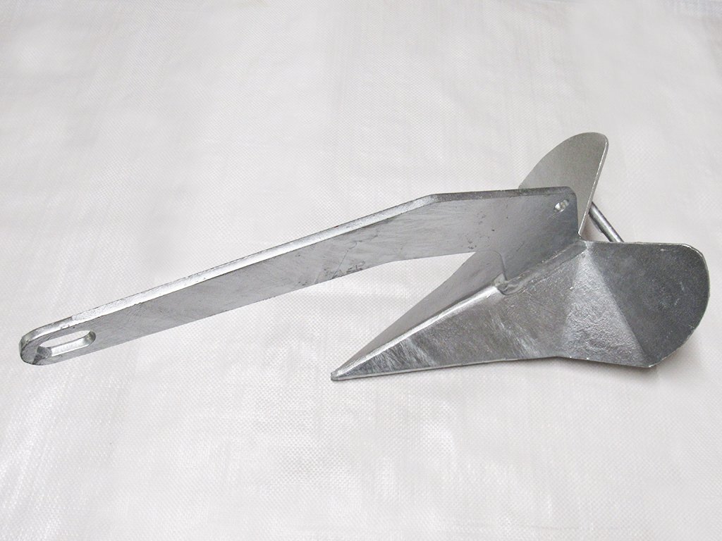 Galvanised Steel Fixed Plough Anchor 4KG - 30KG (Delta Style Yacht Boat Marine Sea) (10KG)