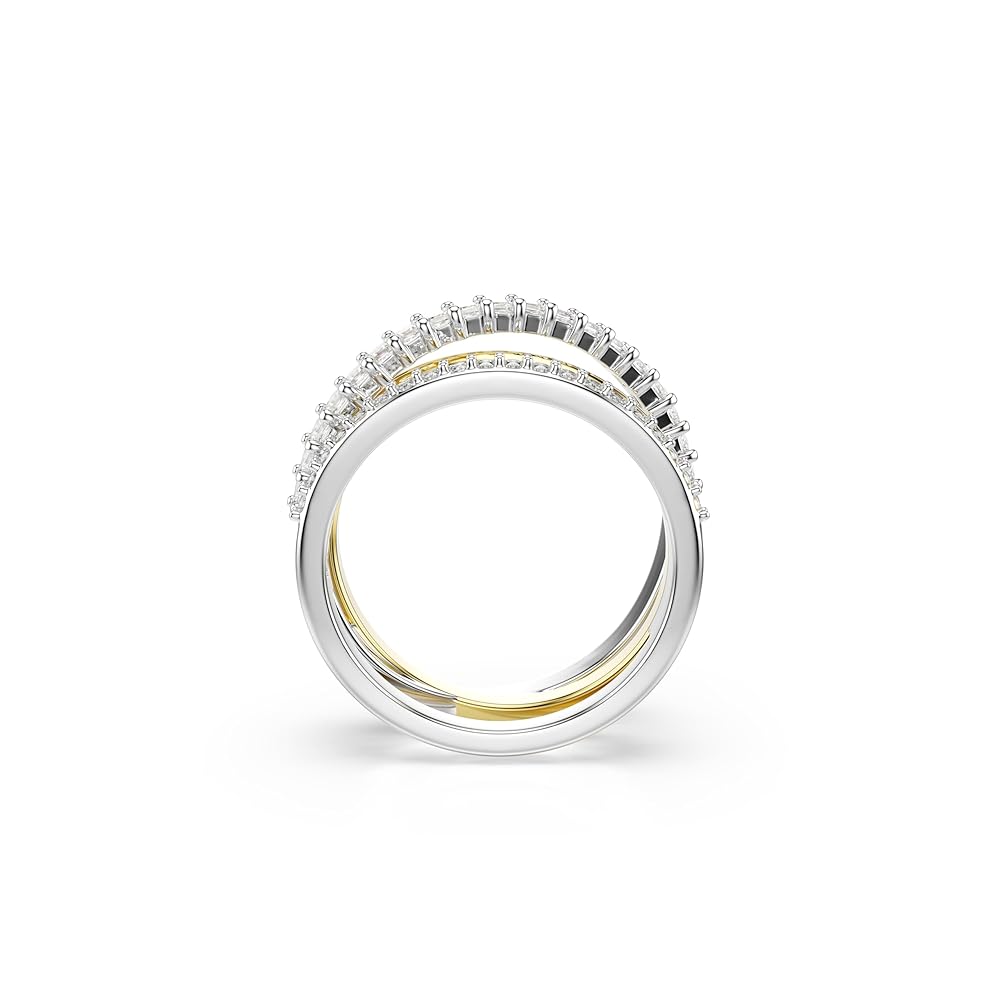 Swarovski スワロフスキー Hyperbola リング Hyperbola リング, ミックスカット, ホワイト, ロジウム・プレー