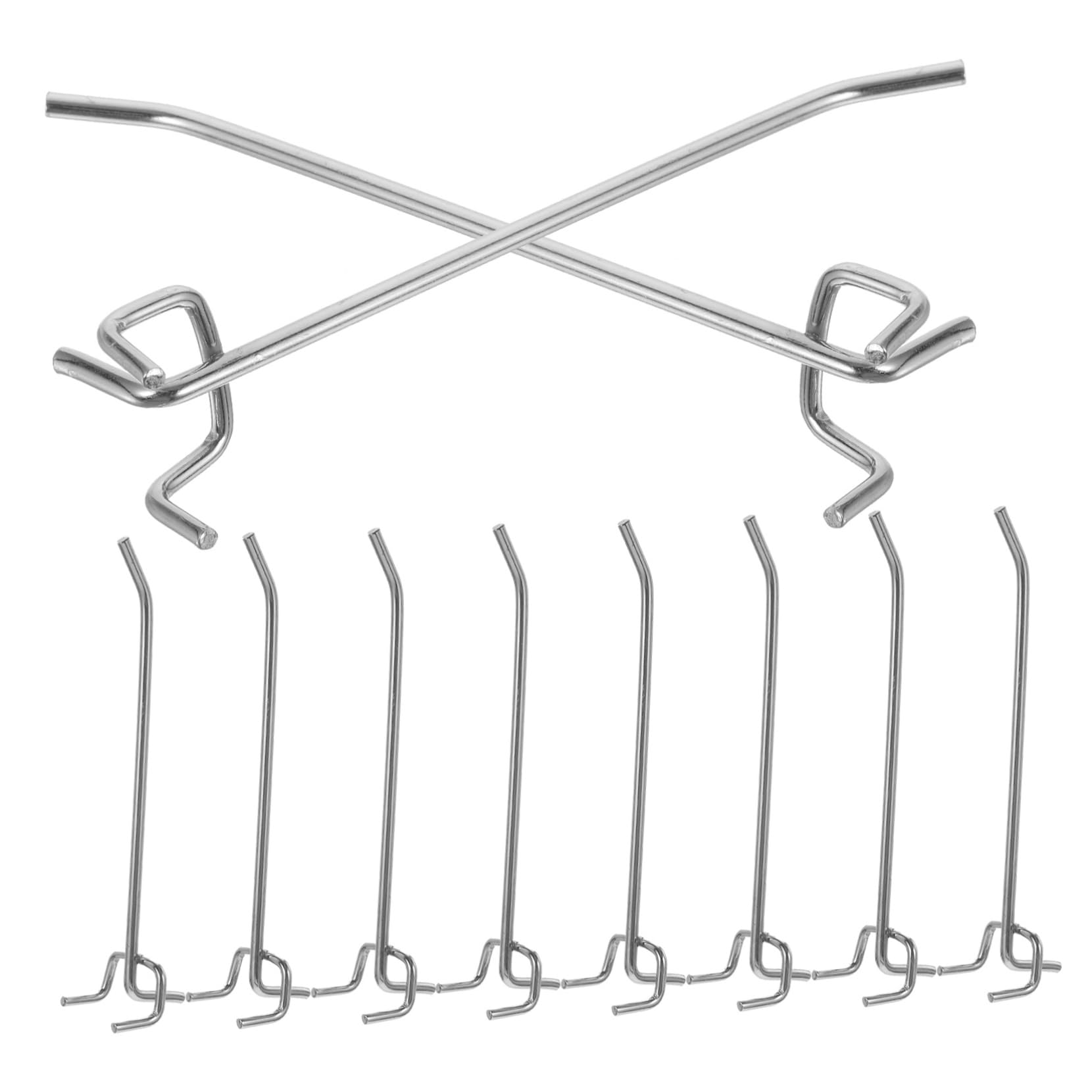 FUNOMOCYA 50 Pack Peg Board Pegs Supermarket Shelf Hooks Iron Hooks for Wall Compatible 1/8 1/4 Inch Holes