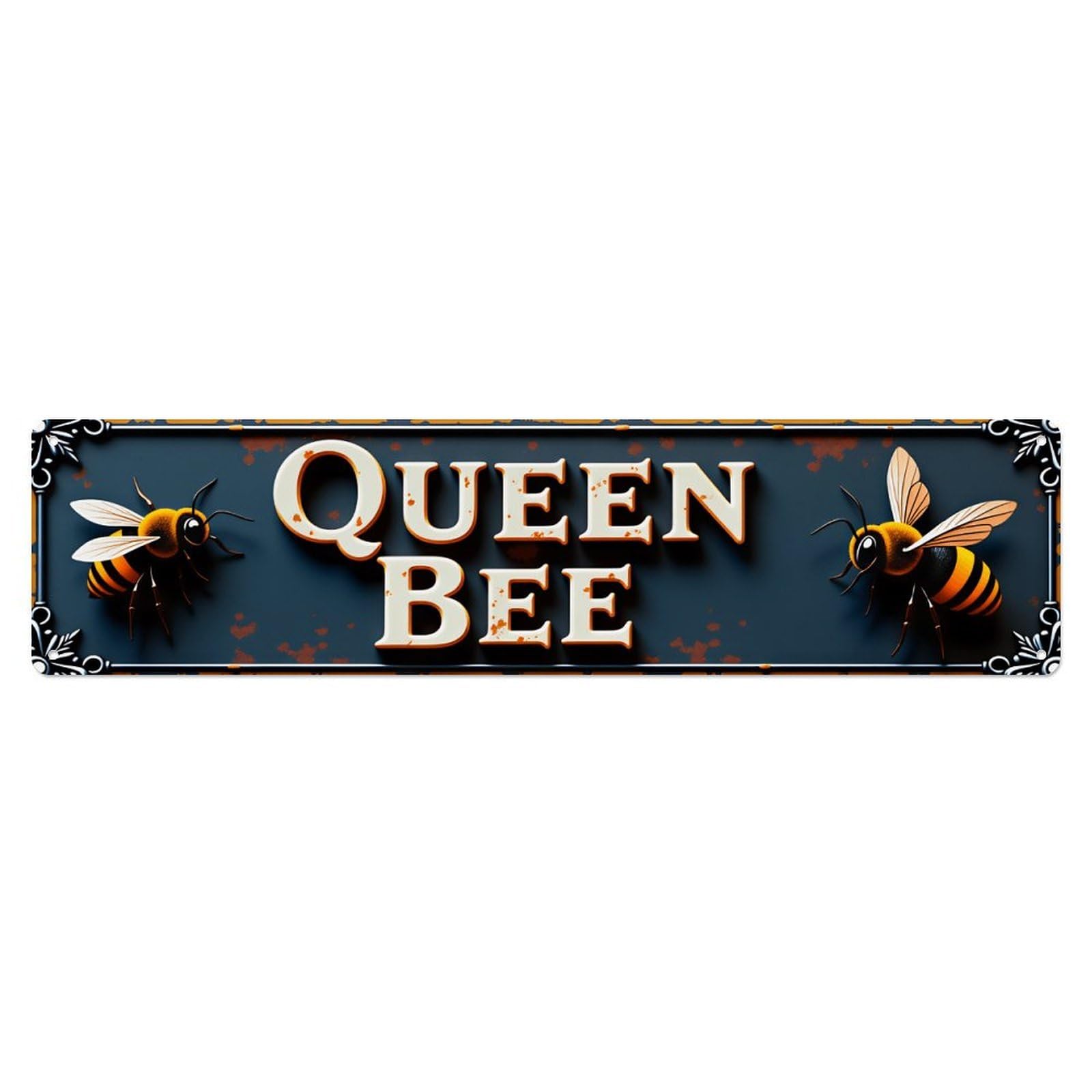 Rustic Vintage Queen Bee Long Decor Metal Sign Vintage Aluminium Metal Sign, Retro Wall Decor for Home, Bar, Garage & Farmhouse 10 * 40cm