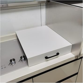 Gas Burners with Handles Kitchen Sink Cover for Counter Space Decorative Serving Tray, Stove Top Covers, Storage RacksWhite,39x16x3in/100x40x8cm