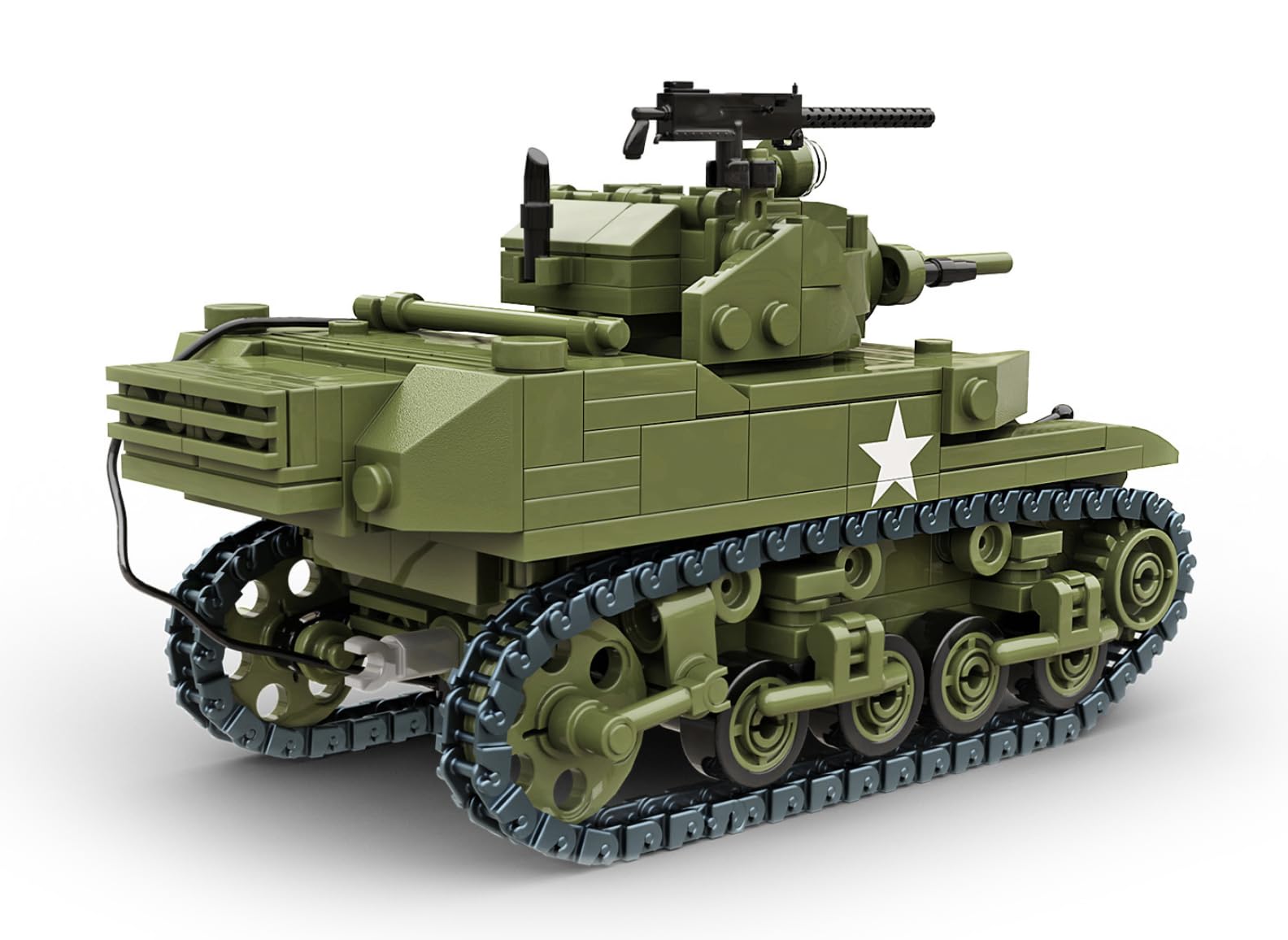 WW2 USA M5A1 Stuart Lekki czołg model z klocków z cegieł 460szt