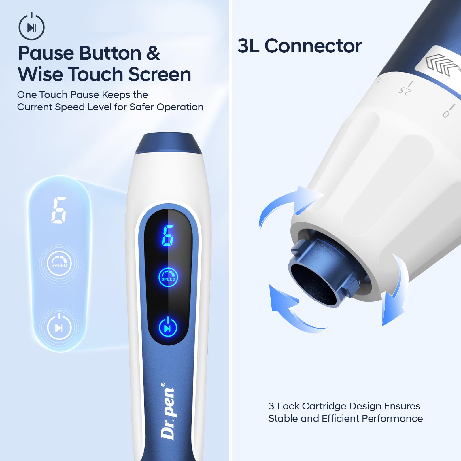 Dr. Pen A11 Microneedling Pen Set Microneedling per Professionisti & Casa | Dr. Pen Originale con Codice QR • Base Sensore Intelligente • 6 Velocità • Lunghezza Ago Regolabile • 2 Cartucce