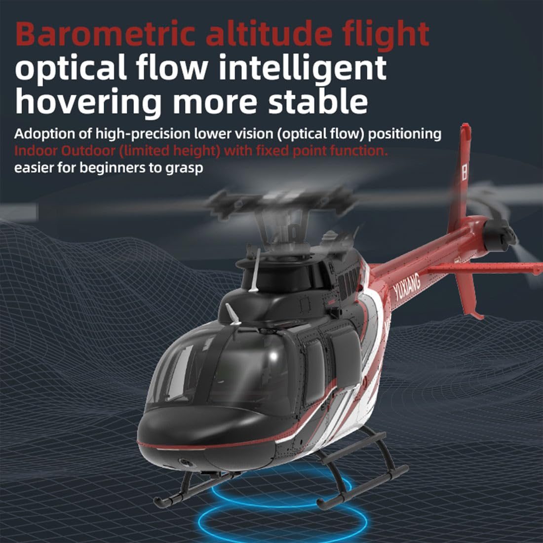 YU XIANG F08 Bell 206 RC helikopter, skala 1/27 2,4 G 6CH bezszczotkowy, model 3D/6G Flybarless z optycznym pozycjonowaniem przepływu, 6-osiowy żyroskop i jednoprzyciskowy odwrócony lot, prezent dla