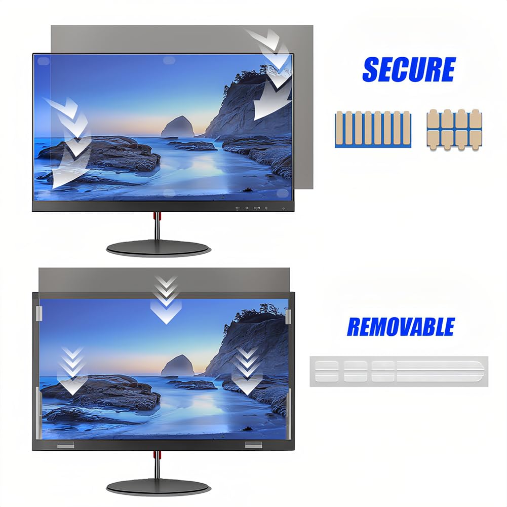 Filtro Schermo 24 Pollici per Monitor PC Desktop, Pellicola Protettiva Anti Luce Blu Antiriflesso e Privacy Occhi Compatibile con Widescreen 16:9 Rivestimento PET Ufficio Viaggio Aeroporto Treno