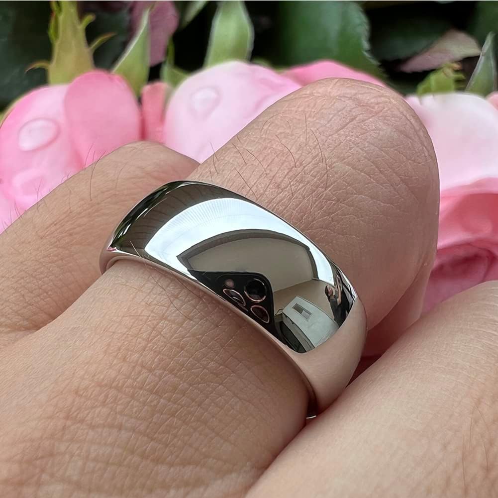 2mm 3mm 4mm 5mm 6mm 7mm 8mm 10mm White Tungsten Rings for Men Women Engagement Wedding Bands Domed Polished Shiny Comfort Fit - Image 5