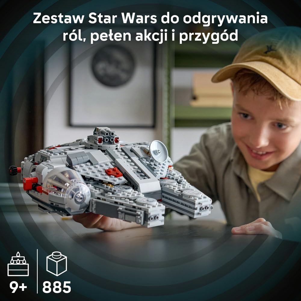 LEGO Star Wars 75426 SMART Play: Sokół Millennium, interaktywna zabawka dla dziecka, zestaw kompatybilny z 4 x SMART Tagami i czterema minifigurkami - pomysł na prezent dla dzieci od 9 lat i fanów