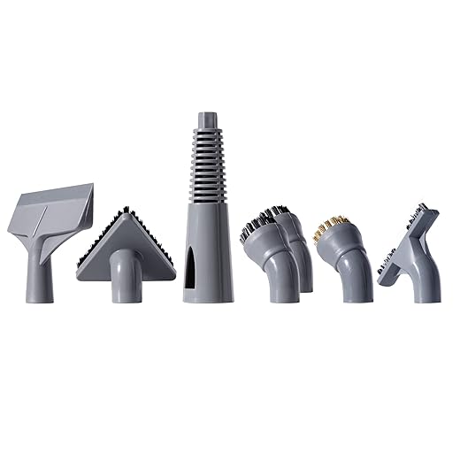 Newbealer 7 Pieces Replacement Accessories for All-in-1 Steam Mop & Detachable Handheld Cleaner NV602 - Triangle, Brass, Gap, Nylon Brushes, Steam Jet Nozzle and Squeegee, Mop Parts Brush Heads 7pcs