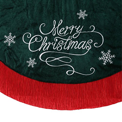 Weekly Top Sale Home Accents Holiday 2484787HOP 48" Velvet/Satin Tree Skirt - Green/Red