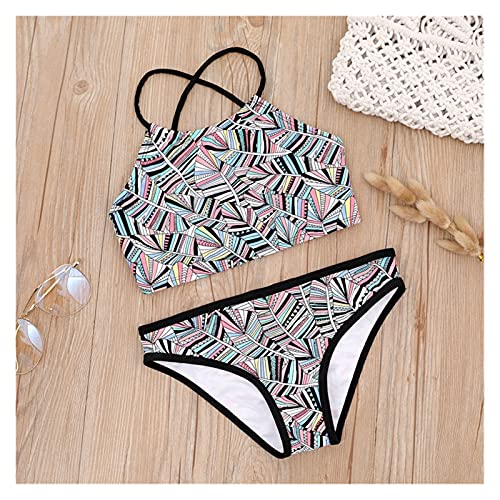 JBIVWW Niños Niñas Traje De Natación De 5 A 14 Años De Dos Piezas Conjunto De Bikini para Niñas Volantes Traje De baño Bañadores bebé Biquini (Color : G, Size : 11 12 Years)