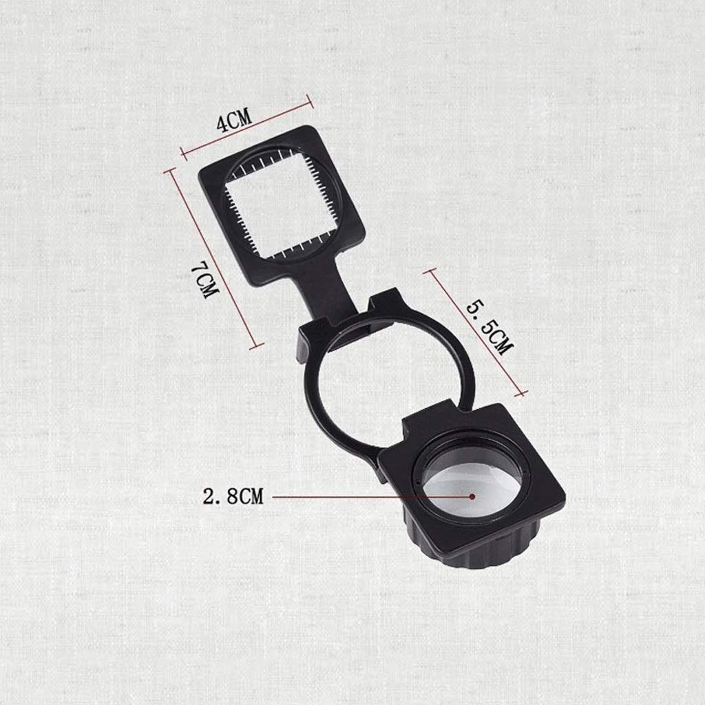 Mini Lupa portátil de Metal Plegable de sobremesa, Ideal para Leer Libros, periódicos, mapas, Monedas, Joyas, Pasatiempos y Manualidades.