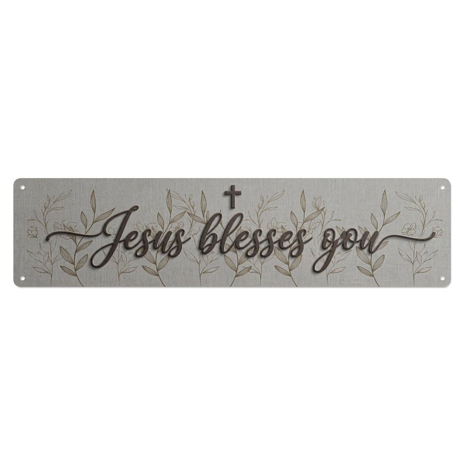 Jesus Blesses You Blessed Grace（1） Metal Tin Skinny Sign Plaque Wall Decor for Cafe, Club Bar, Office, Home Garden Metal Poster 4x16Inch