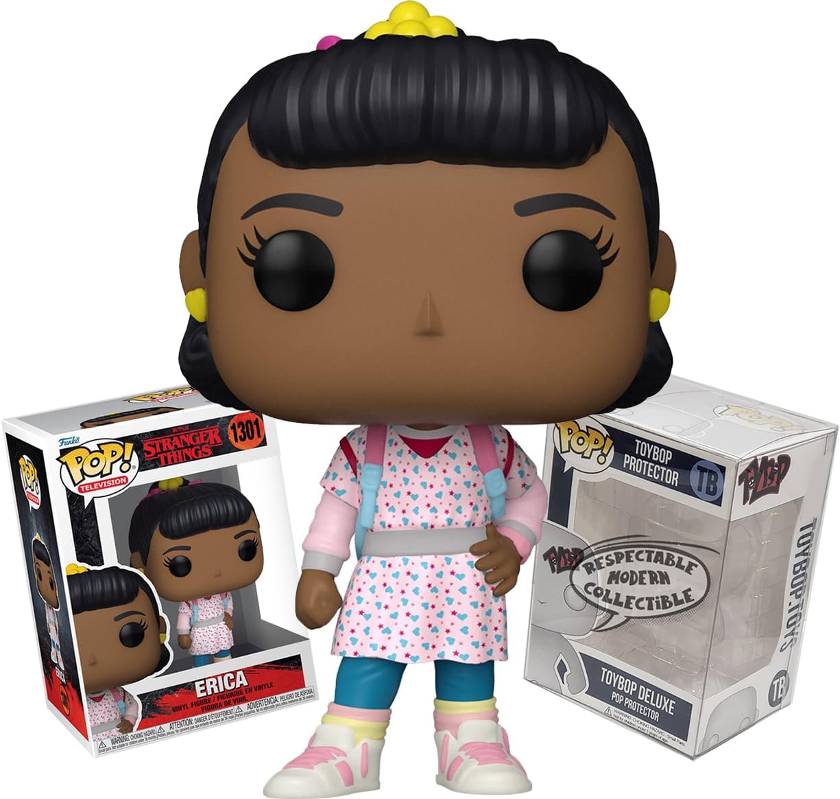 Funko Stranger Things Erica Sinclair + ToyBop Protector: Pop! TV Vinyl Figure (Bundled with Pro-Deluxe Pop Protector Collector Case Box Gift Set)