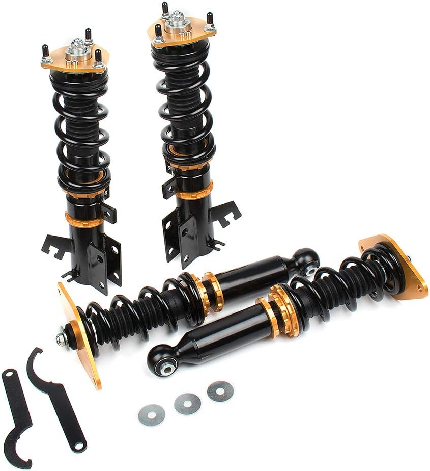 Coilover Struts Spring Shocks Adjustable Height Coilovers Suspension Struts Coil Spring Shocks and Struts Full Set Kits ECCPP Fit for 2001-2005 for Nissan Almera /2000-2006 for Nissan Sentra