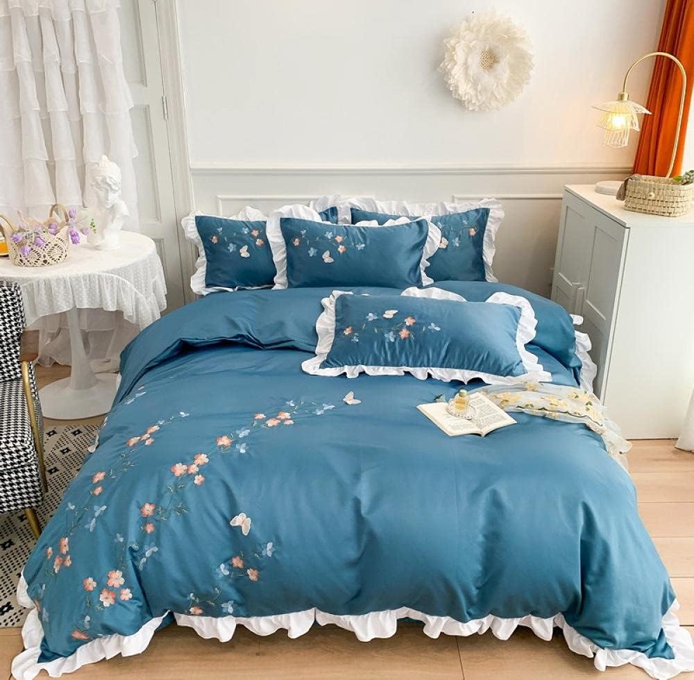 Duvet Cover Set King Blue,Washed Silky Duvets and Bedding Sets, Luxury