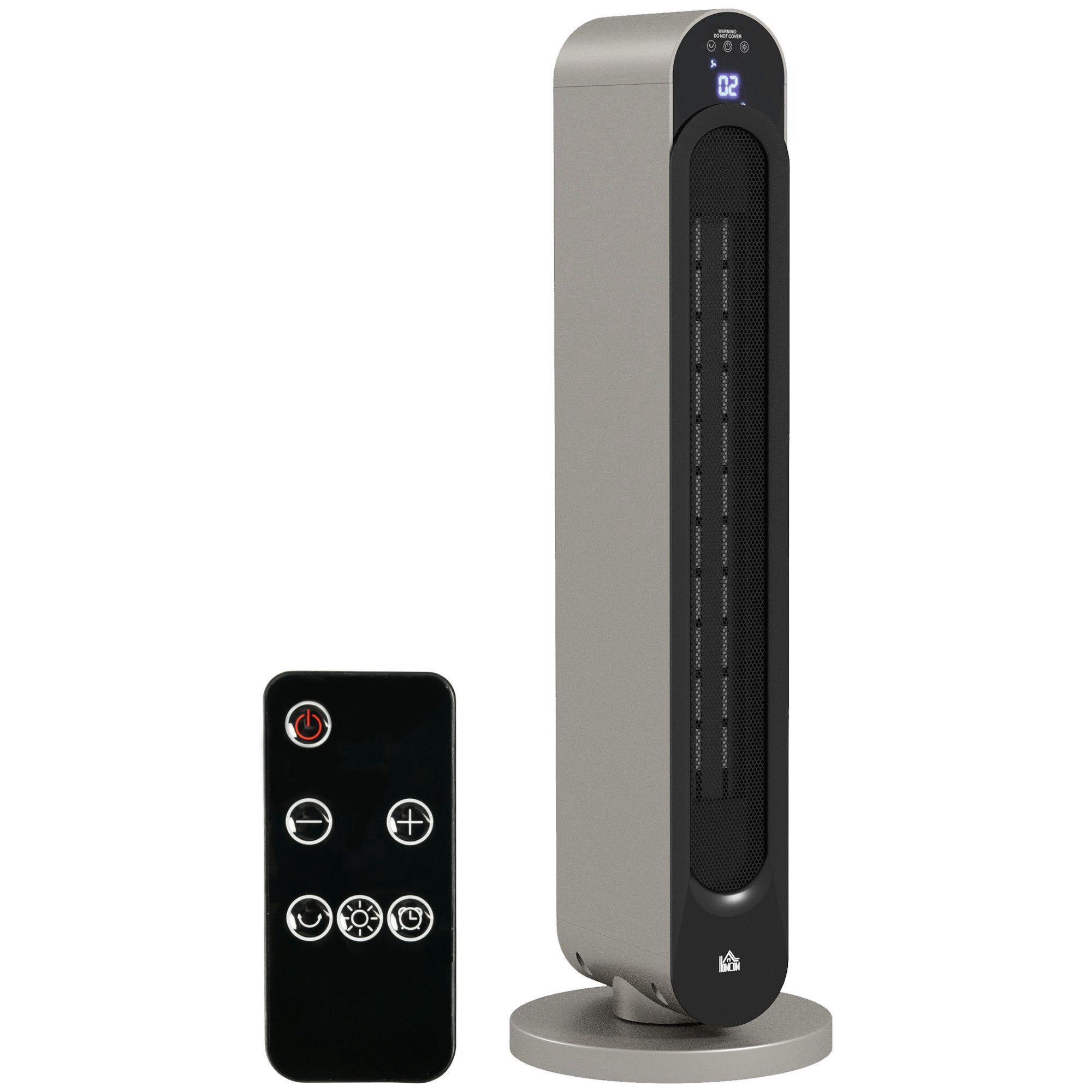 HOMCOM Chauffage soufflant oscillant 1100/2200 W - Mini radiateur céramique PTC - télécommande Incluse - Chauffage d'appoint Noir