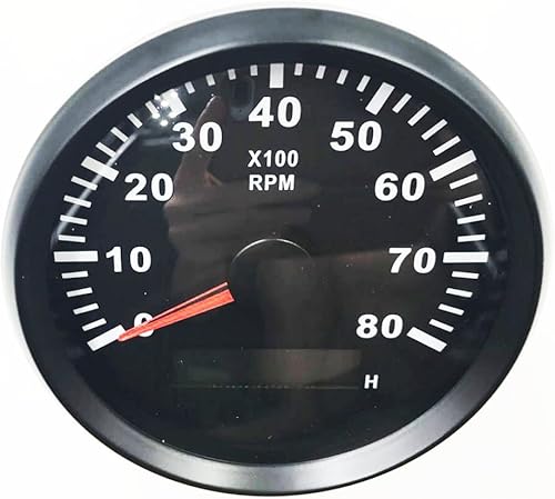 Miniatura 10 de SAMDO Tacómetro de motocicleta de 3.346 in para automóvil, camión, barco, medidor de tacómetro, impermeable, 0-8000 rpm, 12 V, 24 V