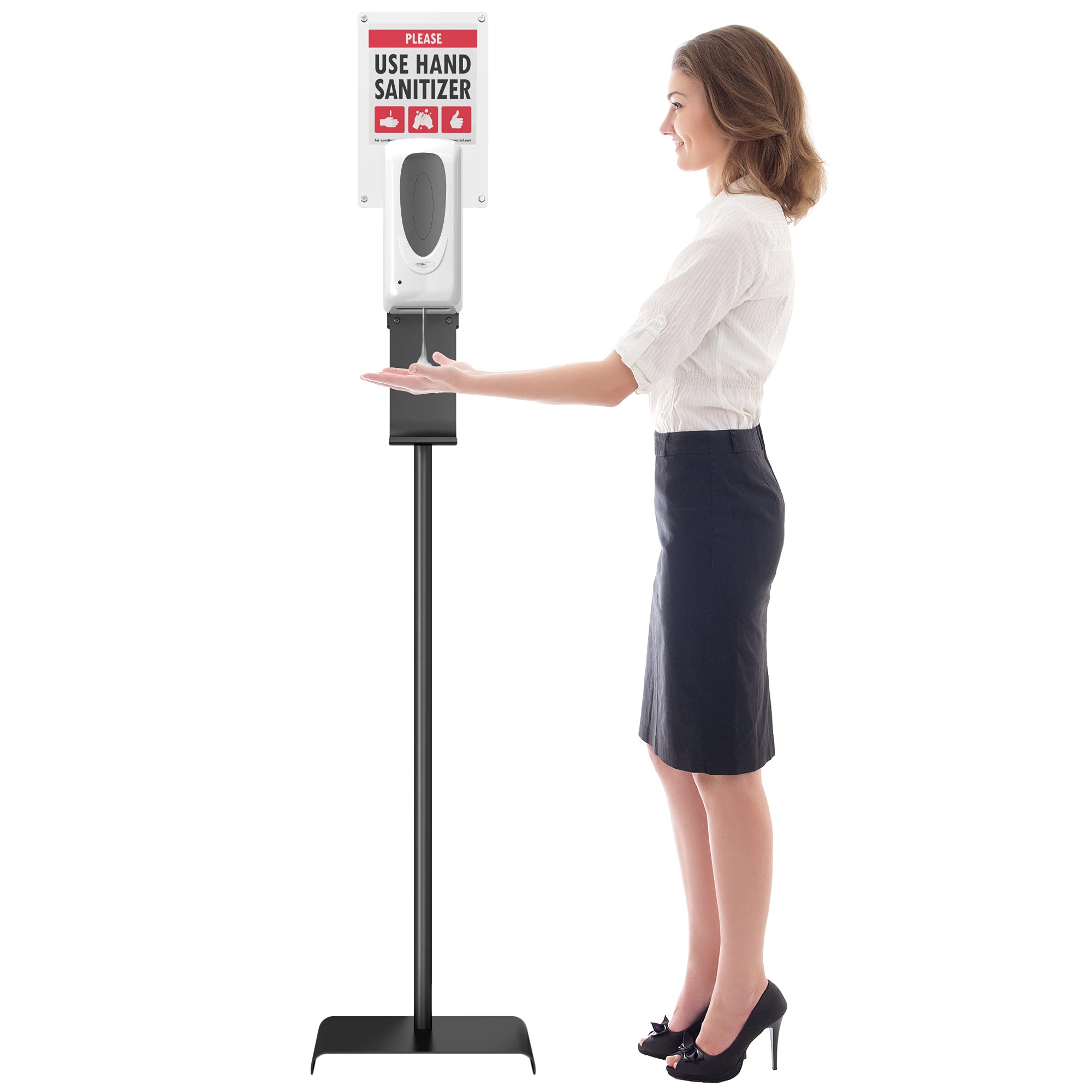 iTouchless Distributeur de désinfectant à capteur avec Support de Sol, capacité de 1000 ML, pour Gel, Liquide, Alcool, sans Contact et Automatique pour Une propreté améliorée dans Les Halls, magasins