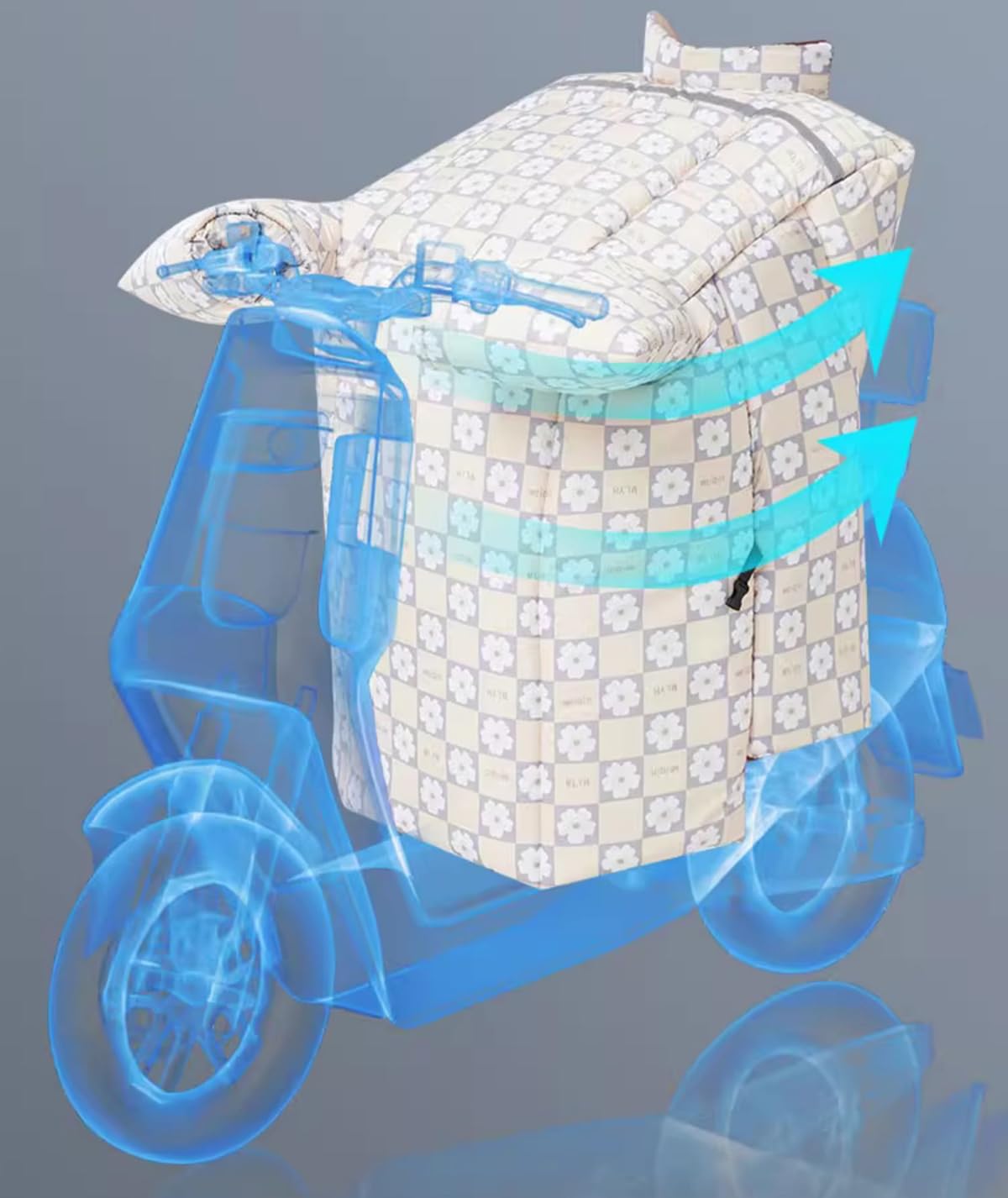 PILYON Couvre-Jambes Coupe-Vent pour Scooter, Tablier de Jambe de vélo, Couette Coupe-Vent, Pare-Brise de Moto d'hiver, Housse de Moto Chaude et épaisse, Facile à Installer,Blue