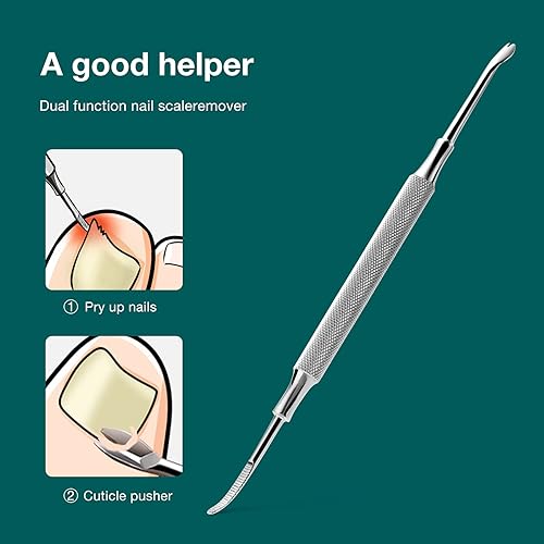 Miniatura 6 de MR.GREEN Cortador de uñas encarnadas de acero inoxidable, bueno para cortar uñas gruesas y duras, herramientas de pedicura (morado + removedor de