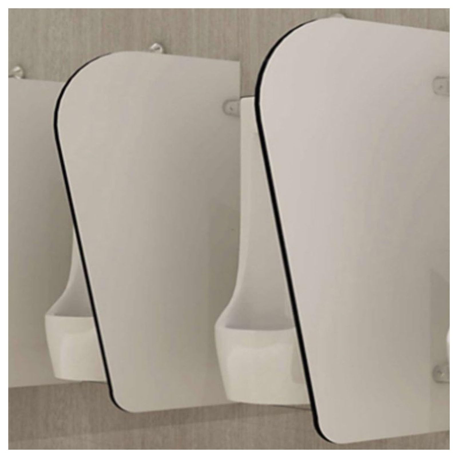 Deflector de orinal elegante con soportes de acero inoxidable para baños públicos modernos
