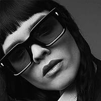 Vista 3 de Thick Square Frame Glasses for Women Men Chunky Rectangle Non Prescription Blue Light Glasses Computer Eyeglasses A1 Black