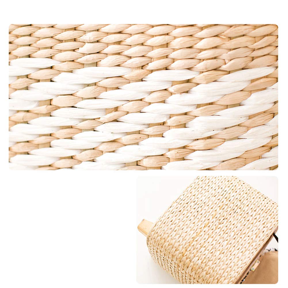 Rattan-Hocker mit Stauraum, rund, für Sommer und Make-up