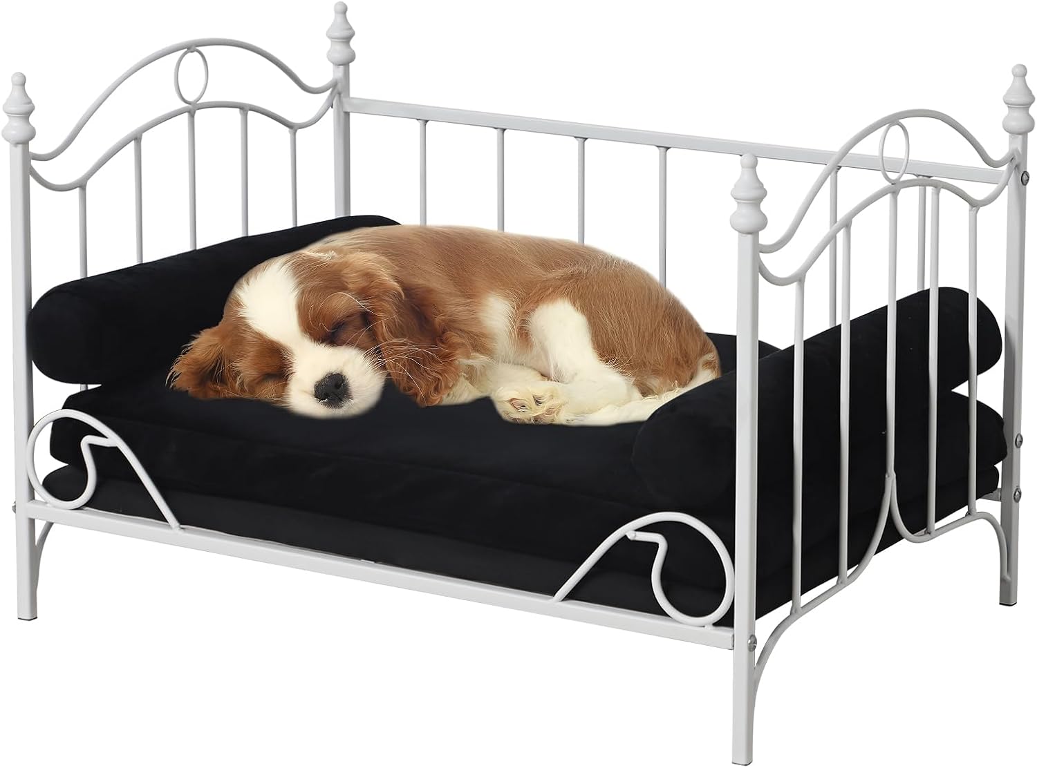 Pet Sofa Bed, Cat Bed,Dog Bed,Cat Couch,Pet Couch,Metal Frame and Detached Velvet Cushion，Cool Dog Couch for Small Cats &Dogs&Puppy Summer Using (White)