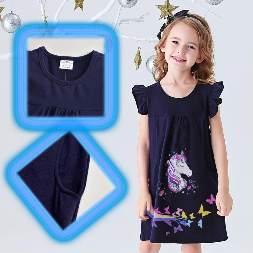 VIKITA Summer Girls Dresses Short Sleeve Casual Toddler Girl Clothes Schoold Outfits for Kids - Image 4
