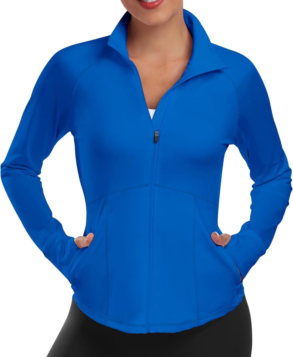 Workout Jackets for Women Anti Slip Zipper Up Running Jackets Lightweight Sport Gym Yoga Athletic Clothes Slim Fit