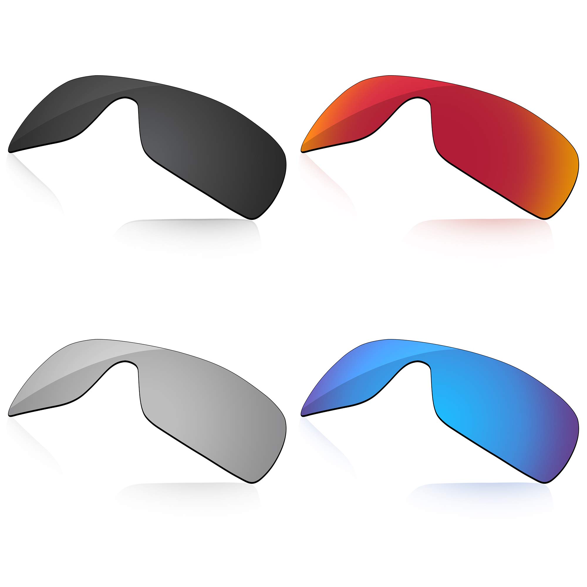 Lenzreborn Men's Dark Black + Silver Grey + Fire Red + Ice Blue Polarized Lens Replacet For Oakley Offshoot Oo9190 Sunglass - Dark Black+Silver Grey+Fire Red+Ice Blue