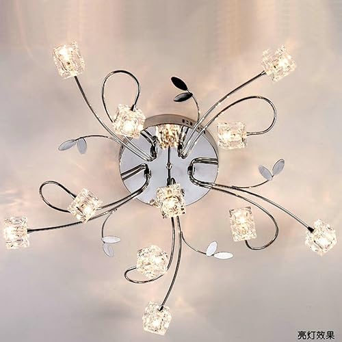 Miniatura 2 de MAMEI Flush Mount Modern Dimmable Ceiling Chandelier Lighting with 11 Lights LED Bulbs and Remote Controller Included